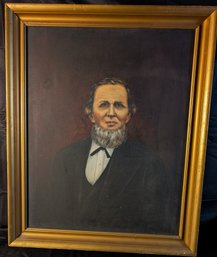 Antique Oil Painting On Canvas Of Gentleman (54E)