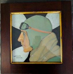 WWI Era Aviator Pastel In Walnut Frame (55E)