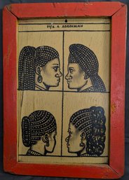 Vintage Hair Salon Oil Painting - Folk/Outsider Art (57E)