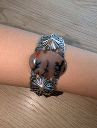 Sterling Silver Petrified Wood Cuff (29M)