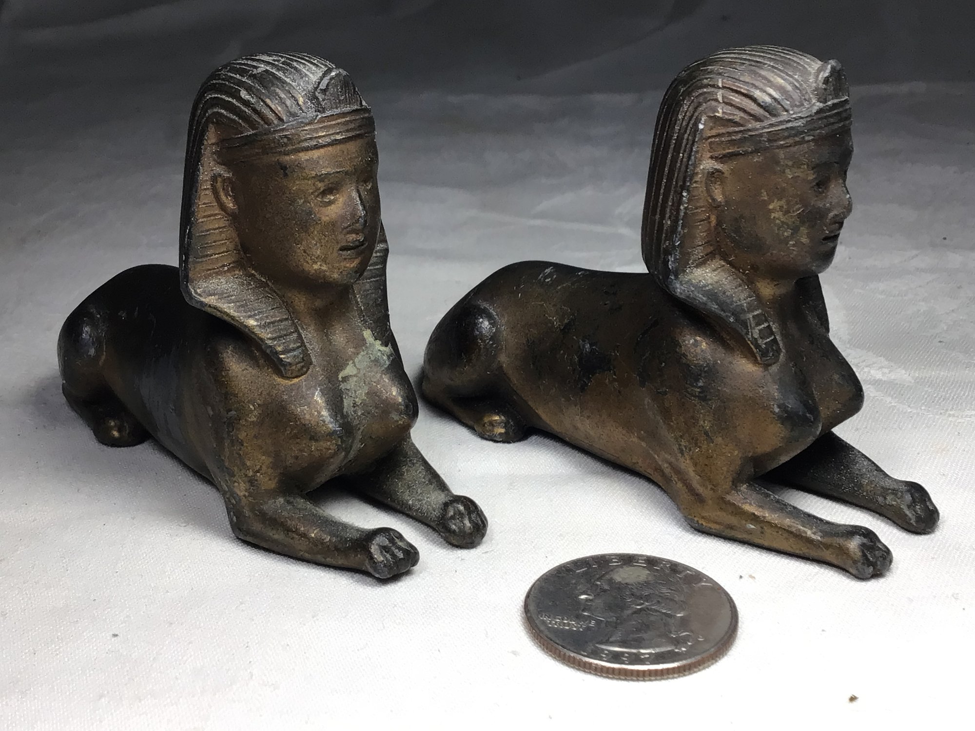 Two Small Female Sphinx Figures #19850 | Auctionninja.com