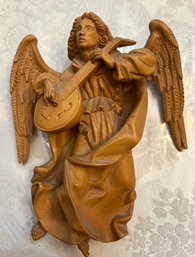 Beautiful Angel Carving, Hangs On The Wall, 8 Inches Tall