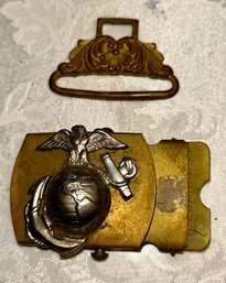 United States Marines Belt Buckle & Another Early Buckle
