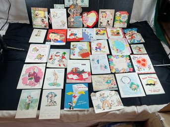 Lot Of Valentine's Day And Birthday Cards, Circa 1940