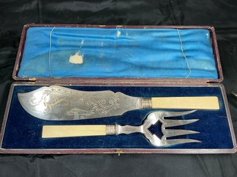 Antique Victorian Silver-plated Fish Serving Set