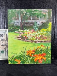Vintage Original Painting 'Along The Curb Cookman Ave. At Alumni Hall', 8 In X 10 In, Signed