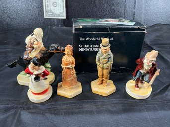 Five Vintage Sebastian Miniatures Designed By Presscott W Baston Including Headless Horseman & Rip Van Winkle