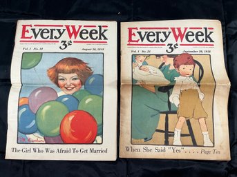 Two Issues Of Every Week, 1915 Vol. 1 #18, Vol. 1 #21, Fair Condition