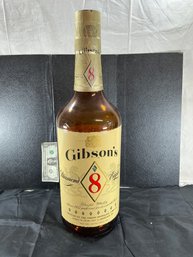 Vintage Giant Glass Display Bottle Of Gibson's Diamond Eight Blended Whiskey - 24 In Height