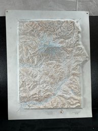 1945 Mt. Rainier Park Washington Topographic 3D Shaded Raised Relief Map, Small Dent