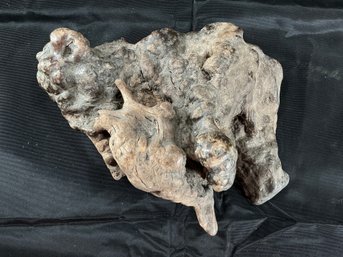 Natural Wood Burl Root Sculpture Features A Rustic, Organic Shape