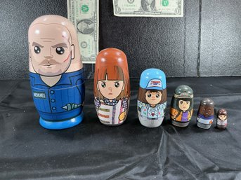 Stranger Things Season 4 Set Of 6 Wooden Nesting Dolls, Rare