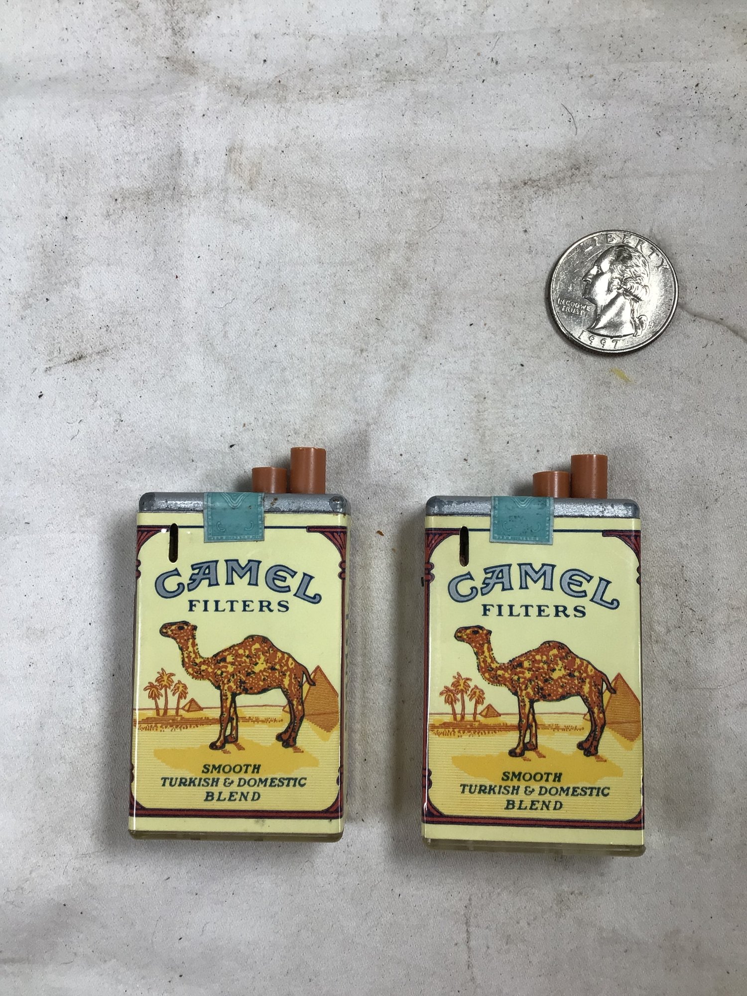 2 Vintage Camel Cigarettes - Pocket Lighters #22710