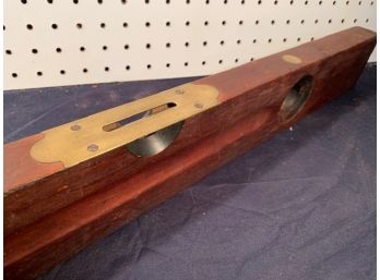 Antique STANLEY WORKS - Wooden CARPENTER'S LEVEL 28 Long