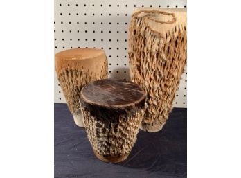 Group Of Museum Deascessioned AFRICAN DRUMS - Hide Covered