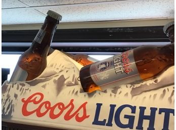 Coors Light Beer Sign, Lightup, Approx. 3.5 Feet Long. Great For A Pool Table Light