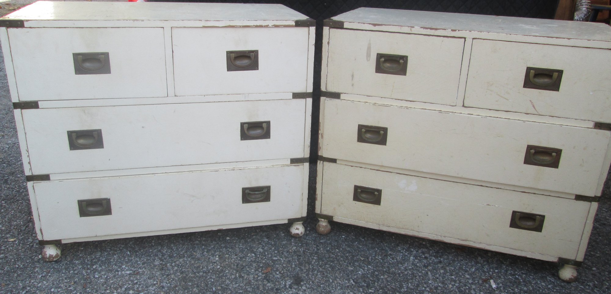 Pair Of White Night Tables 7949