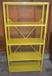 Yellow Metal Shelf Unit Helps To Brighten Up Your Workspace