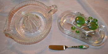 The Vintage Pyrex Juicer And The Decorative Butter Dish