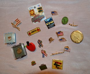 Assorted Pins Teachers To Sport, And Patriotic