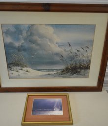 Seascape Watercolor  By Jim Grey & 'Ghostship' Photograph