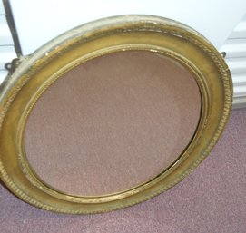 Antique Round Gold Gilt Mirror