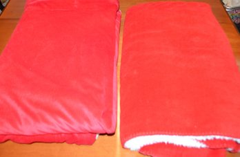 Red And White Fleece Throws
