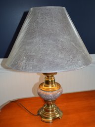 Table Lamp With Brass & Porcelain Base