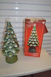 Vintage Ceramic Christmas Tree With Lights And Star