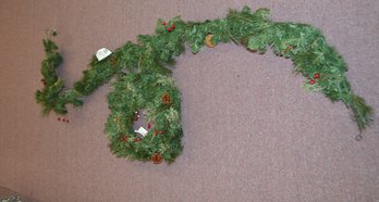 Christmas Greenery Garland,Wreath And Large Golden Bells
