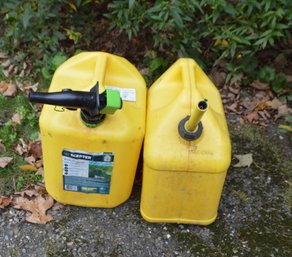 Two 5 Gallon Diesel Cans With Spigots