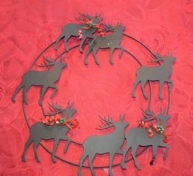 Great Metallic Deer Wreath For Your Mountain House Or Cabin