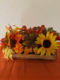 Wooden Flower Box Full Of Fall Colors