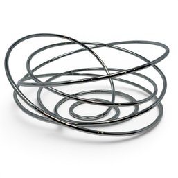 Chrome Black + Blum Solid Loop Modern Fruit Bowl