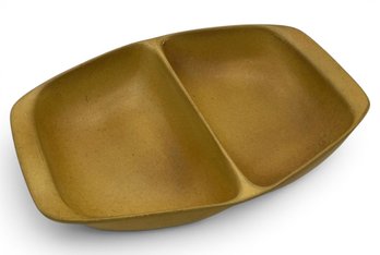 Bennington Potters Vermont MCM David Gil Divided Dish Gold Tawny Mustard Ochre Large