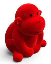 Kikkerland Red Flocked Monkey Piggy Bank