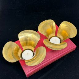 Set Of Vintage IKEA Stillhet Brass Candleholders