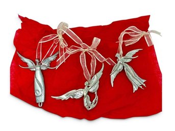 Serenity By Seasons Courage Quotes Angel Holiday Ornament Pewter Set Of 3