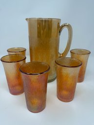 Marigold Carnival Glass Set