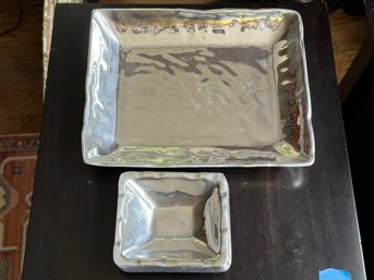 Beatriz Ball Handmade Aluminum Serving Platter & Dip Bowl Set