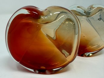 Glass Eye 1983 Hand-blown Art Glass Apple Sculptures