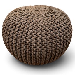 CB2 Knitted Pouf In Graphite