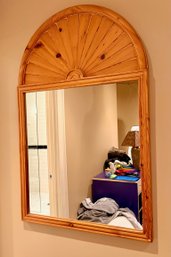 Light Honey-toned Pine Starburst Mirror