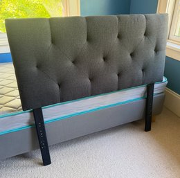 IKEA ESPEVAR Slatted Twin Bed Frame With Cover, Mattress And Headboard
