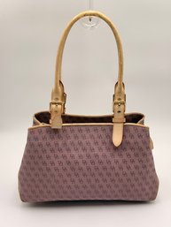 Vintage Dooney & Bourke  Lavender/Purple Canvas Monogram Sachel