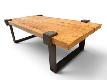 Restoration Hardware Reclaimed Wood Slab Coffee Table
