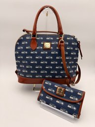 Dooney & Bourke Seattle Seahawks Signature Domed Zip Sachel With Matching Wallet