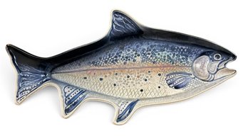 Large Studio Art Salmon Platter By Linda Walton