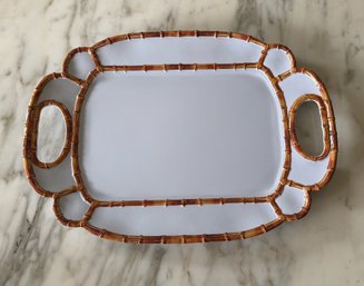 Set Of Tommy Bahama White Melamine Trays With Handles