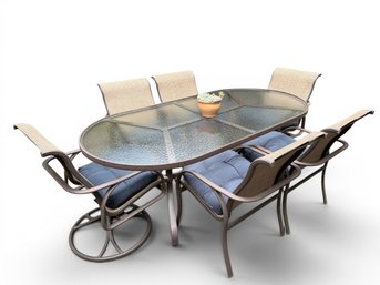 Tropitone Dining Glass Table + Chairs